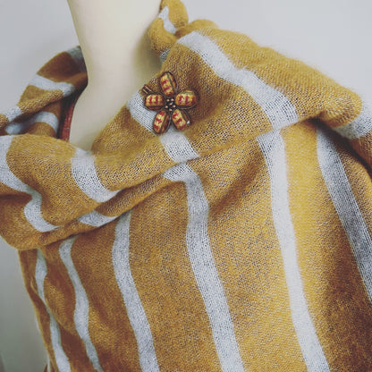 ストールクリップ カニ 赤 花 ストールクリップ