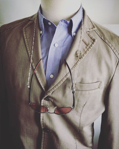 眼鏡チェーン メンズ 紺色 鱗 レジン TAMARUSAN