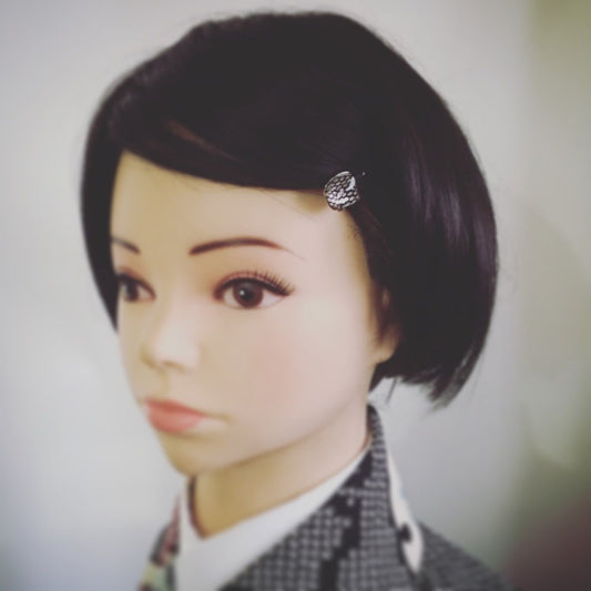 ヘアピン メンズ 紺 銀 髪留め 前髪 高級ヘアピン