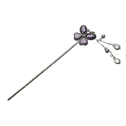 蝶 かんざし ヘリンボーン 紺 TAMARUSAN