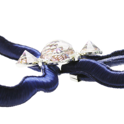 リボンチョーカー 紺色 銀 ラピスラズリ TAMARUSAN