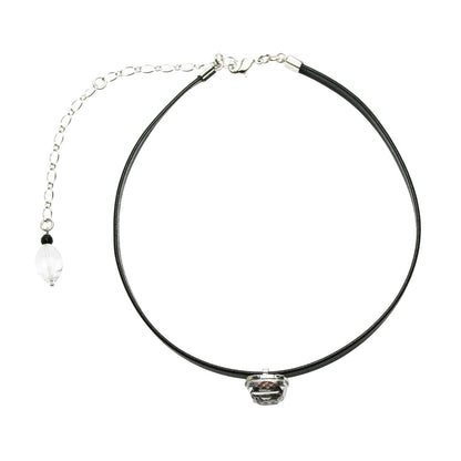 チョーカー 革紐 鱗 紺 銀ラメ シンプル TAMARUSAN