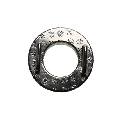 帯留 鱗 銀 紺 ドーナツ TAMARUSAN