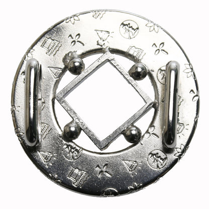 帯留め 紺 ヘリンボーン ドーナツ型 帯留め