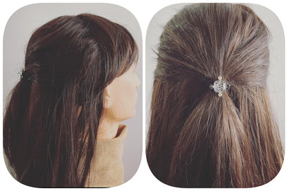 ヘアゴム シンプル 鱗柄 紺 銀 ラメ わけあり 高級ヘアゴム