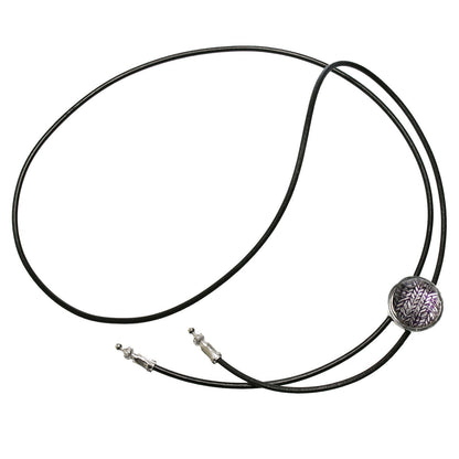 革紐ループタイ 銀ラメ 紺 ヘリンボーン TAMARUSAN