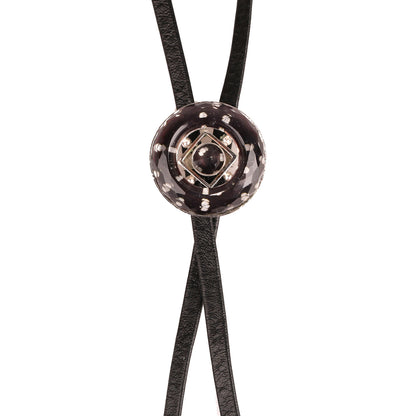 革紐ループタイ 水玉 紺色 ドーナツ 樹脂 TAMARUSAN