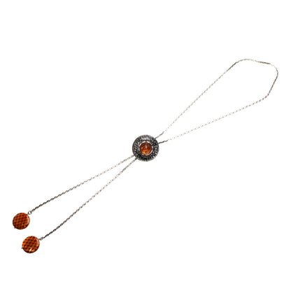 チェーンループタイ 紺 オレンジ ヘリンボーン TAMARUSAN