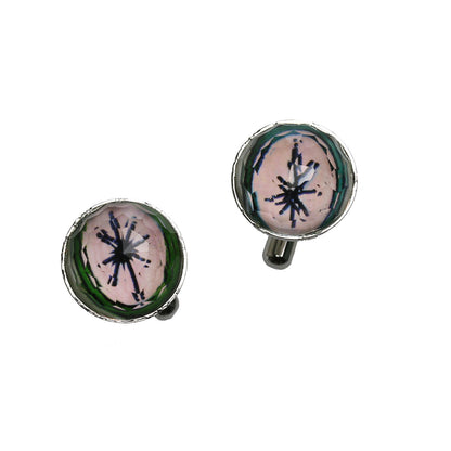 カフスボタン ピンク レモン 丸 カフスボタン