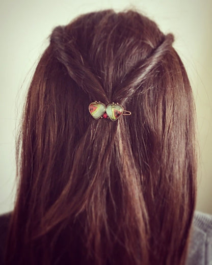 パッチン留め ハート レモン 青 赤 TAMARUSAN