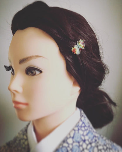 パッチン留め ハート レモン 青 赤 TAMARUSAN