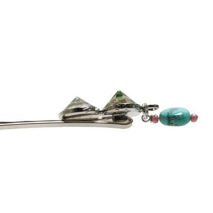 ヘアピン 白 青 レモン ターコイズ 飾り取り外し可能 TAMARUSAN