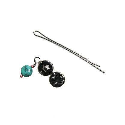 ヘアピン 白 青 レモン ターコイズ 飾り取り外し可能 TAMARUSAN