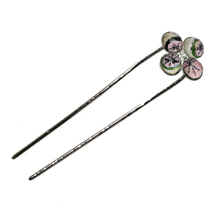 かんざし 二股 花 レモン ピンク TAMARUSAN