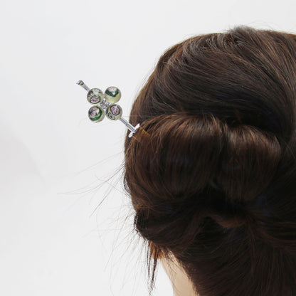 着せ替えかんざし 花 レモン ピンク 木製 TAMARUSAN