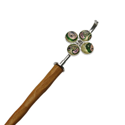 着せ替えかんざし 花 レモン ピンク 木製 TAMARUSAN