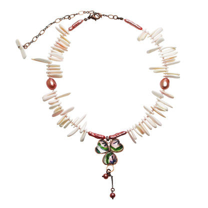 天然石チョーカー ピンク シェル すみれ TAMARUSAN