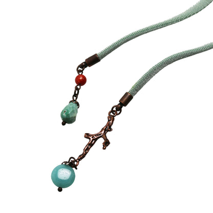 リボンループタイ 水色 ターコイズ TAMARUSAN