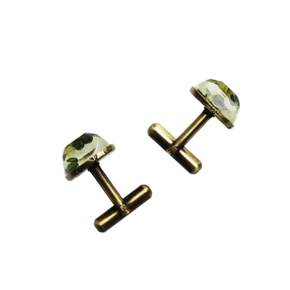 カフスボタン グリーン 四角 樹脂 カフスボタン