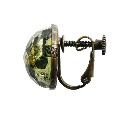 イヤリング グリーン 丸 アンティーク調 TAMARUSAN