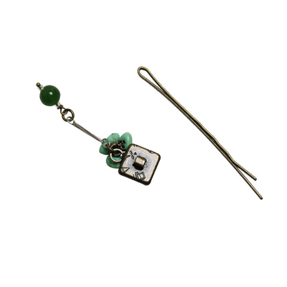 ヘアピン ターコイズ 緑 かんざし風 TAMARUSAN