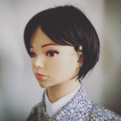 ヘアピン ターコイズ 緑 かんざし風 TAMARUSAN