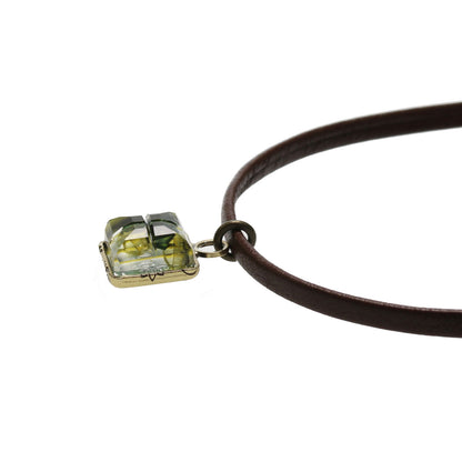 チョーカー 革紐 グリーン アンティーク調 小ぶり TAMARUSAN