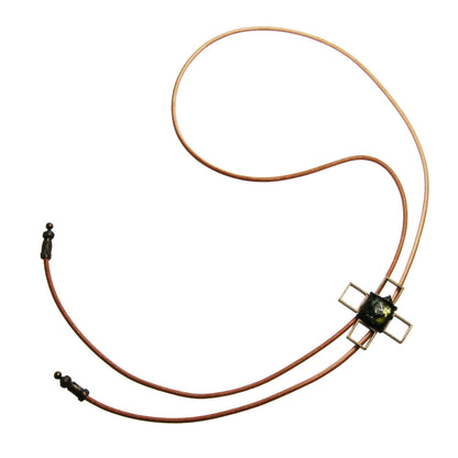 革紐ループタイ メッシュ 緑 クロス ネクタイ TAMARUSAN