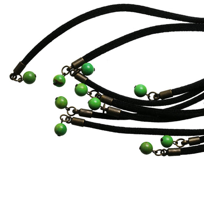 ベルトネックレス ラリエット リボン 緑 ターコイズ TAMARUSAN