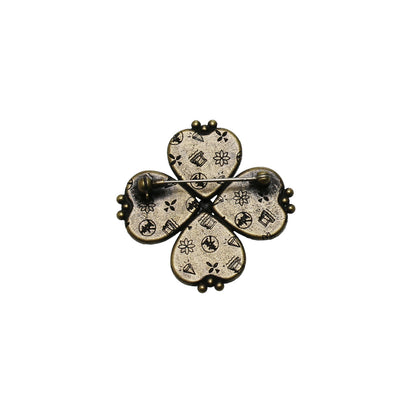 ブローチ マーブル 緑 四つ葉 TAMARUSAN