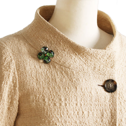 ブローチ マーブル 緑 四つ葉 TAMARUSAN