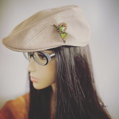 ブローチ 蝶 緑 マーブル オリジナル樹脂 ピン ブローチ・バッジ