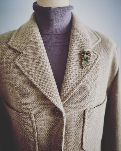 ブローチ 蝶 緑 マーブル オリジナル樹脂 ピン ブローチ・バッジ