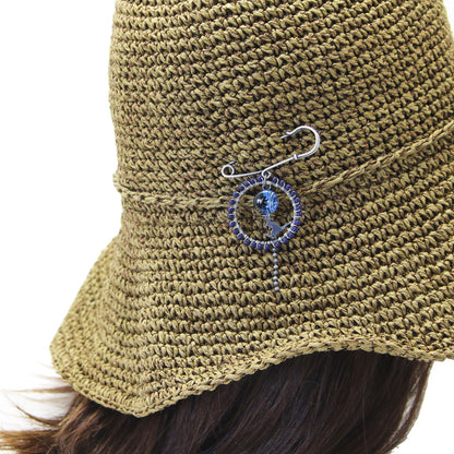 安全ピン ブローチ 恐竜 ラピスラズリ 青 TAMARUSAN