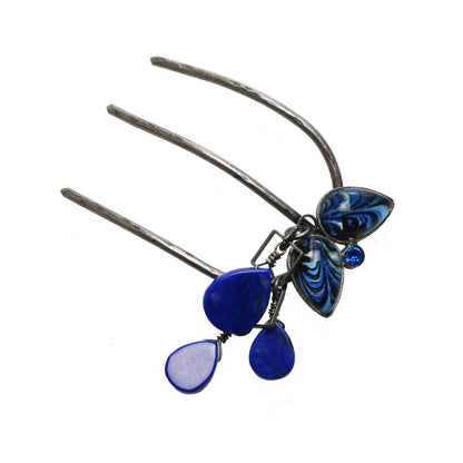 ヘアコーム 青 ラピスラズリ マーブル コーム