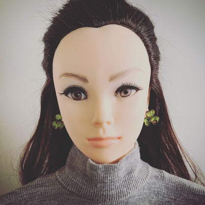 イヤリング 緑 すみれ マーブル オリジナル樹脂 TAMARUSAN