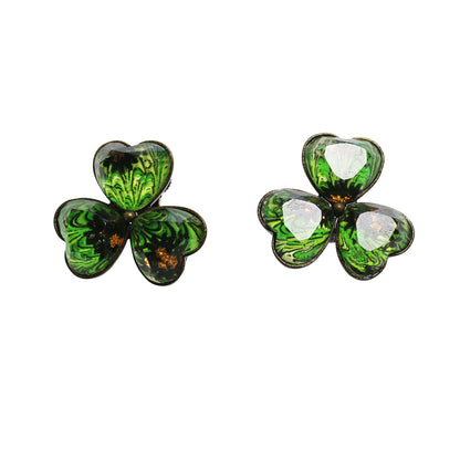 イヤリング 緑 すみれ マーブル オリジナル樹脂 TAMARUSAN