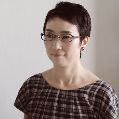 イヤリング マーブル 紫 樹脂 ラメ TAMARUSAN