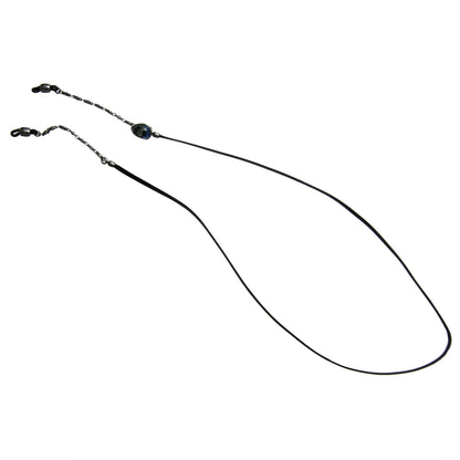 眼鏡チェーン 革紐 メンズ 青 軽量 TAMARUSAN