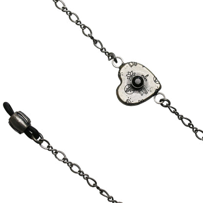 眼鏡チェーン 青 マーブル ハート オニキス TAMARUSAN