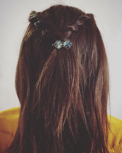 パッチン留め 青 マーブル 大人 TAMARUSAN