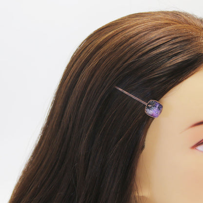 ヘアピン 紫 マーブル 大人 高級ヘアピン