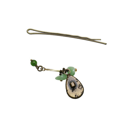 ヘアピン 緑 マーブル おしゃれ 高級ヘアピン