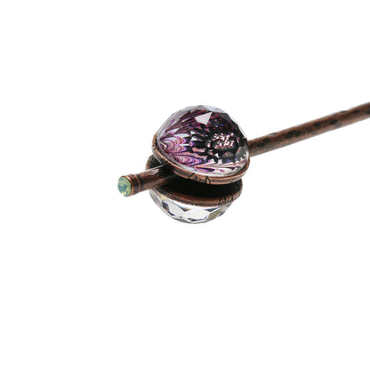 玉かんざし 紫 マーブル 一本挿し 一本挿しかんざし