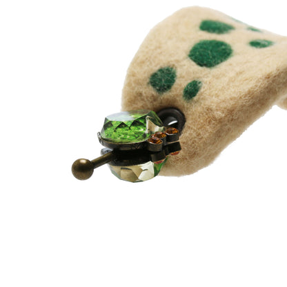 かんざしバレッタ マジェステ ハート フェルト 緑 かんざしバレッタ