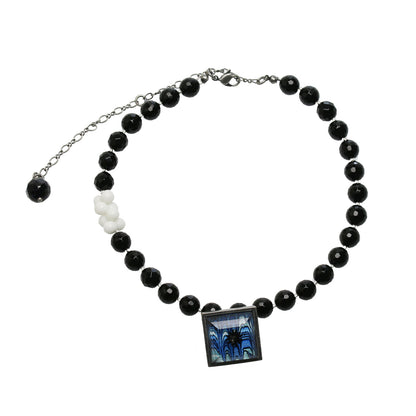 チョーカー オニキス 青 マーブル チョーカー