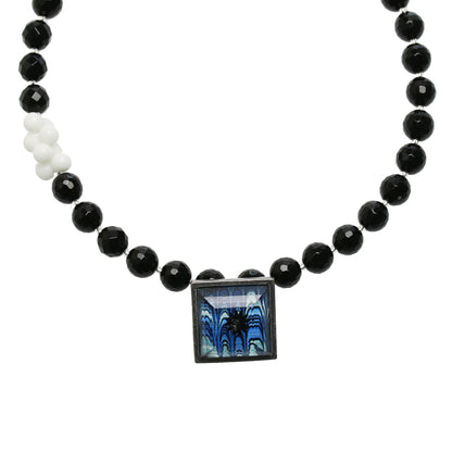 チョーカー オニキス 青 マーブル チョーカー