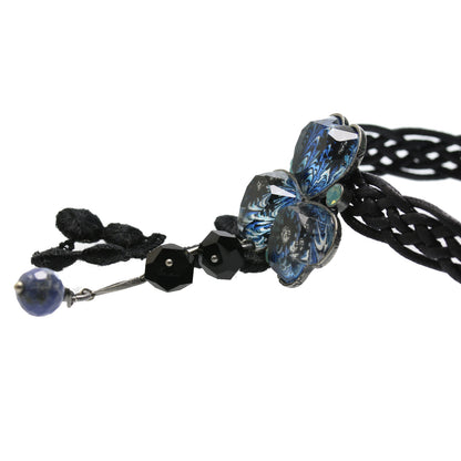 黒 リボンチョーカー 青 マーブル すみれ TAMARUSAN