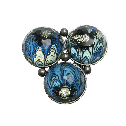 帯留め 青 マーブル おしゃれ TAMARUSAN