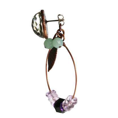 ピアス アメジスト 紫 フープ マーブル TAMARUSAN